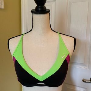 Nike Neon Purple Green Bikini Top (M)